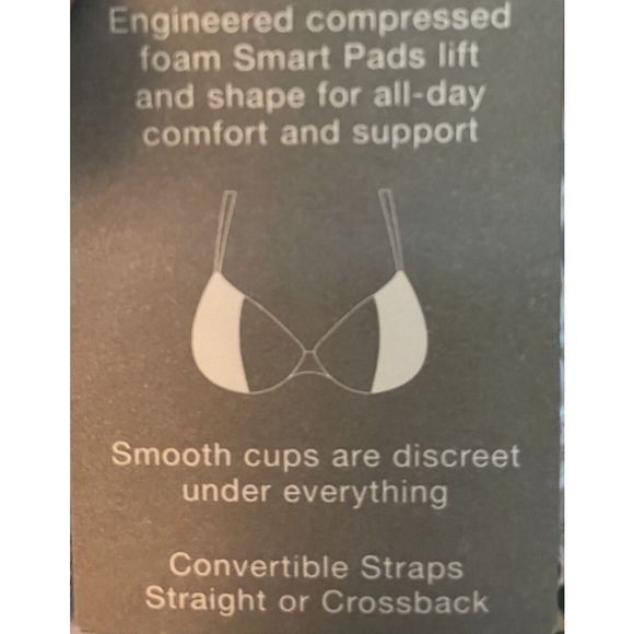 Gap Body Favorite Tshirt Convertible Straps Blue Grey Lace Bra 34c New With Tags - Picture 7 of 7